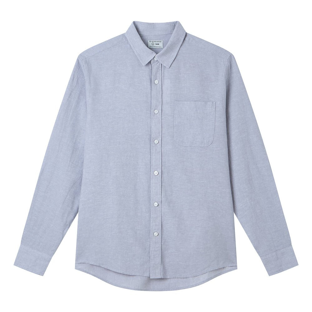 Giordano Men's Slim Linen Cotton Solid Shirt - first_variant_option_2 Premium Shirt for Giordano