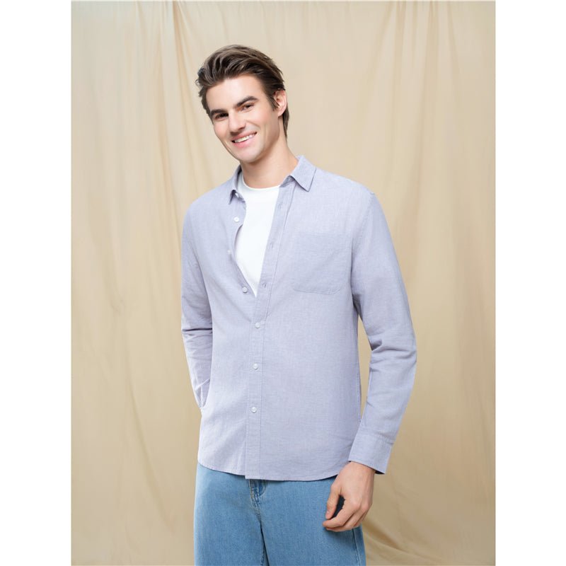 Giordano Men's Slim Linen Cotton Solid Shirt - first_variant_option_2 Premium Shirt for Giordano