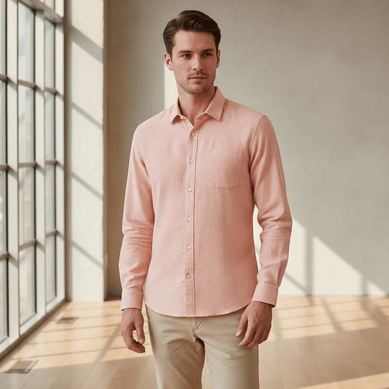 Giordano Men's Slim Linen Cotton Solid Shirt - first_variant_option_2 Premium Shirts for Giordano