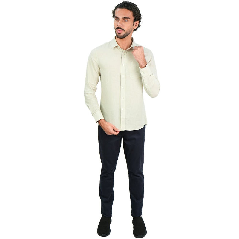 Giordano Men's Slim Linen Cotton Solid Shirt - first_variant_option_2 Premium Shirt for Giordano