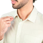 Giordano Men's Slim Linen Cotton Solid Shirt - Premium Shirt