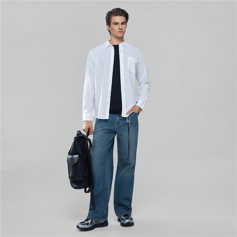 Giordano Men's Slim Linen Cotton Solid Shirt - first_variant_option_2 Premium Shirt for Giordano