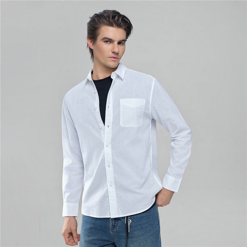 Giordano Men's Slim Linen Cotton Solid Shirt - first_variant_option_2 Premium Shirt for Giordano