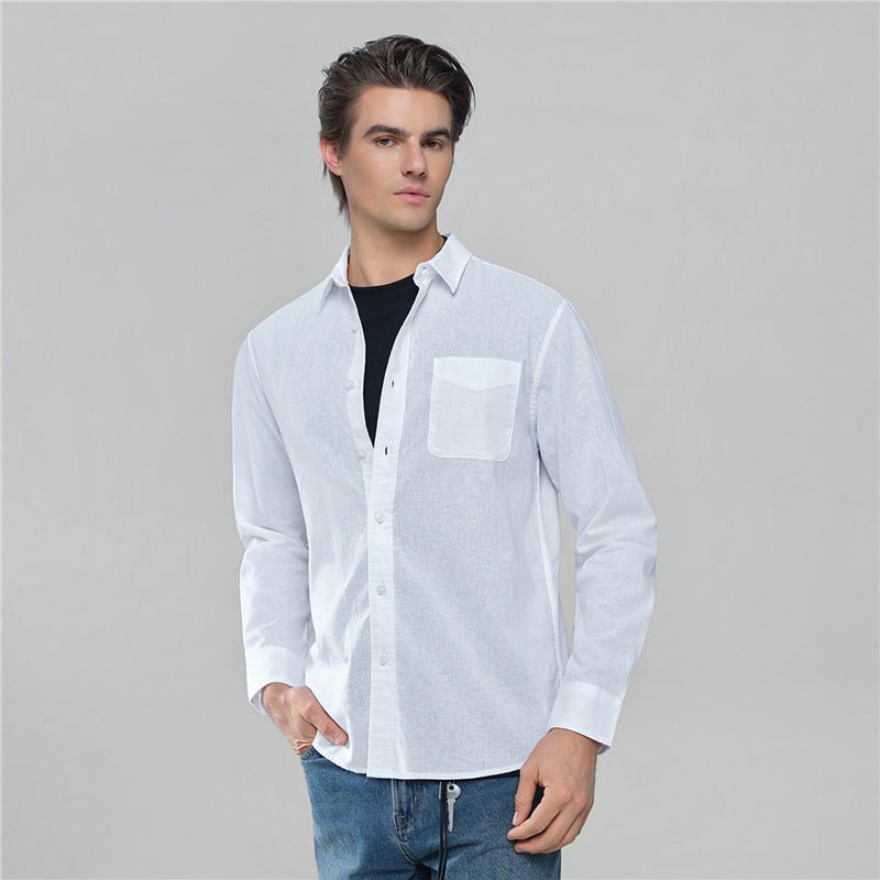 Giordano Men's Slim Linen Cotton Solid Shirt - first_variant_option_2 Premium Shirt for Giordano