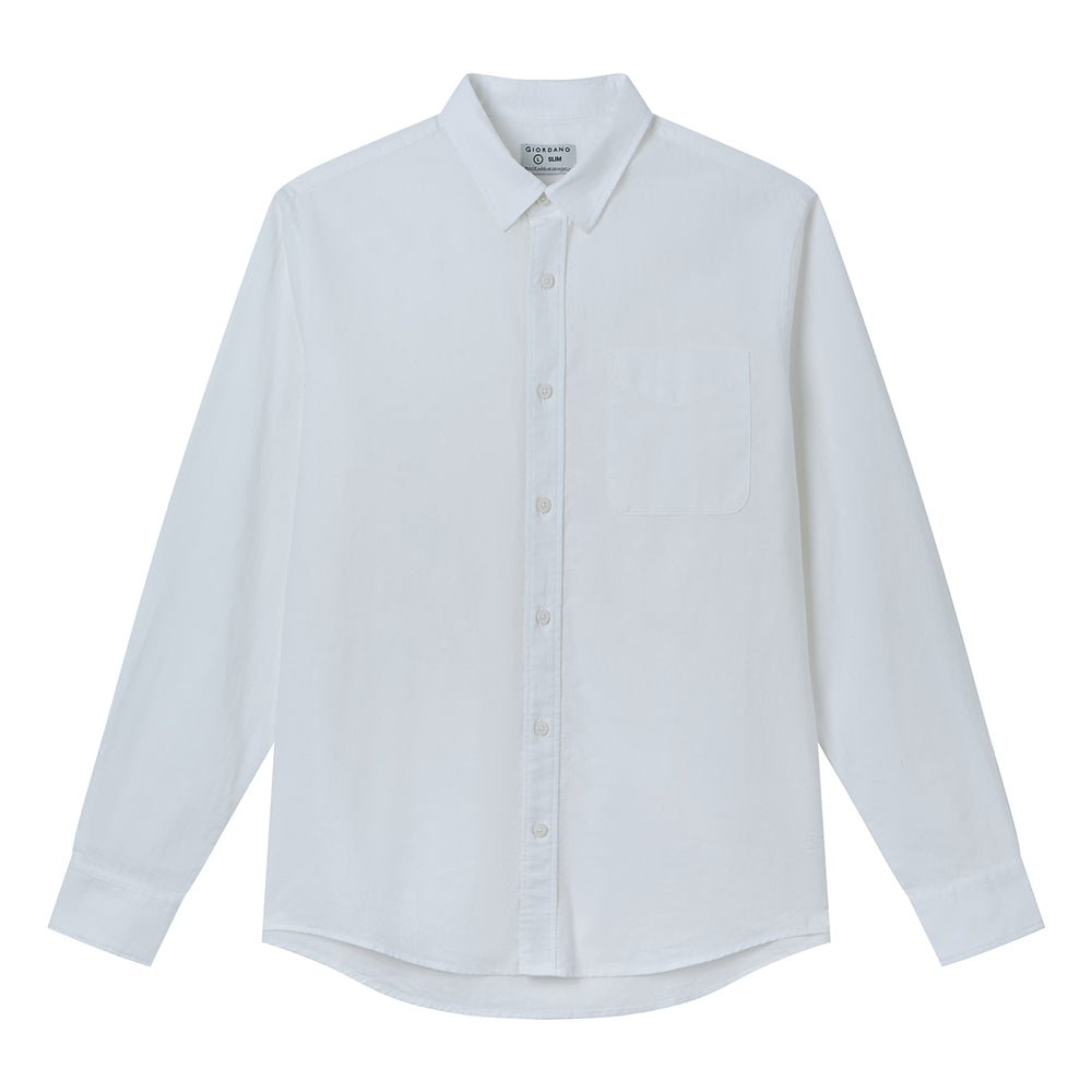 Giordano Men's Slim Linen Cotton Solid Shirt - first_variant_option_2 Premium Shirt for Giordano