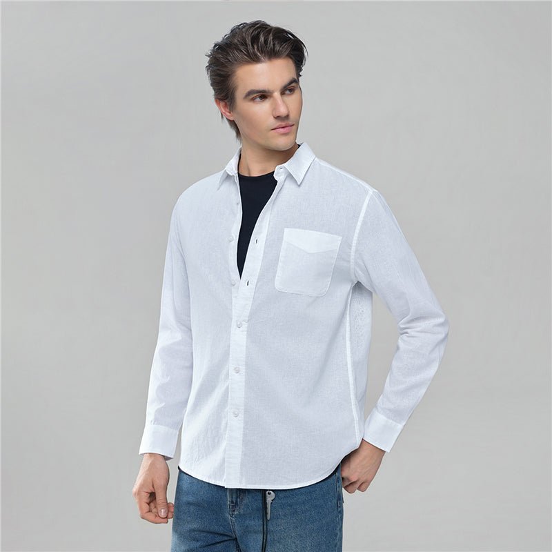 Giordano Men's Slim Linen Cotton Solid Shirt - first_variant_option_2 Premium Shirt for Giordano