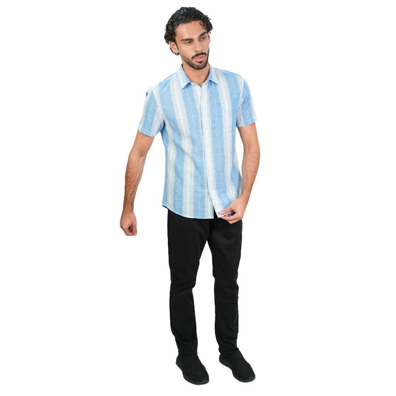 Giordano Men's Slim Linen Cotton Striped Shirt - first_variant_option_2 Premium Shirt for Giordano