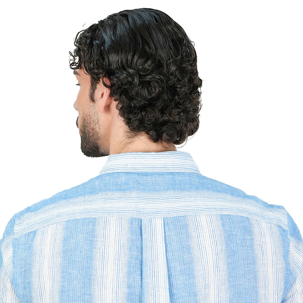 Giordano Men's Slim Linen Cotton Striped Shirt - first_variant_option_2 Premium Shirt for Giordano