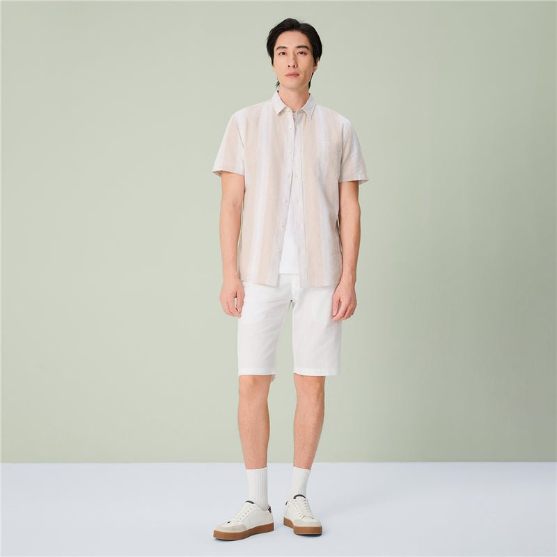 Giordano Men's Slim Linen Cotton Striped Shirt - first_variant_option_2 Premium Shirt for Giordano