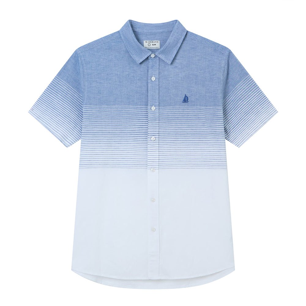 Giordano Men's Slim Linen Lyocell Signature Shirt - Premium Shirts