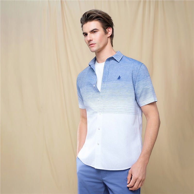 Giordano Men's Slim Linen Lyocell Signature Shirt - Premium Shirts