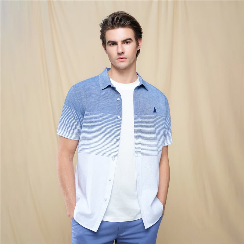 Giordano Men's Slim Linen Lyocell Signature Shirt - Premium Shirts