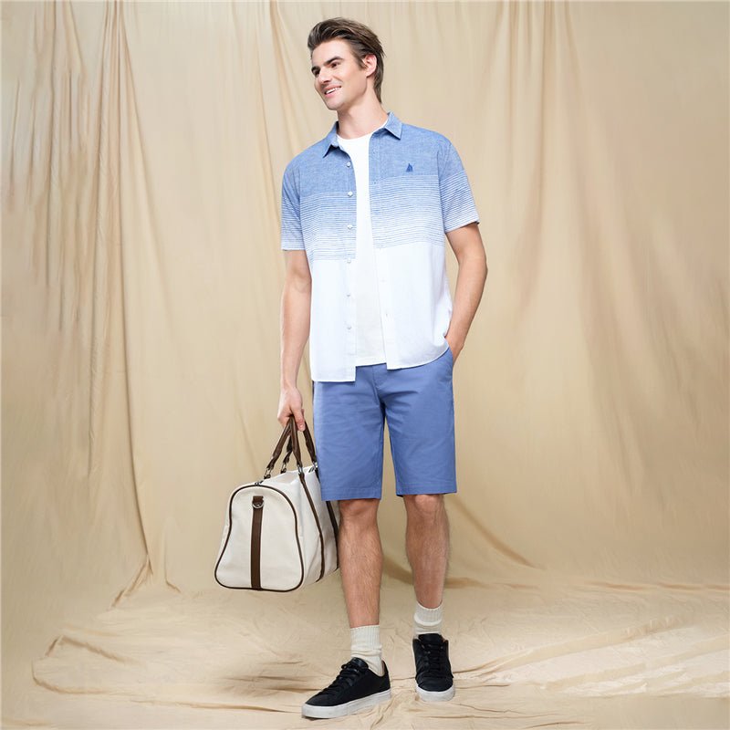 Giordano Men's Slim Linen Lyocell Signature Shirt - Premium Shirts