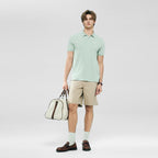 Giordano Men’s Slim Pique Polo with Contrast Collar & Signature Embroidery - Premium Polo