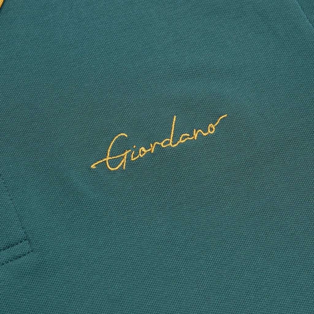Giordano Men’s Slim Pique Polo with Contrast Collar & Signature Embroidery - first_variant_option_2 Premium Polo for Giordano