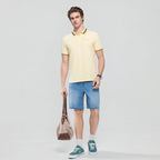 Giordano Men’s Slim Pique Polo with Contrast Collar & Signature Embroidery - first_variant_option_2 Premium Polo for Giordano