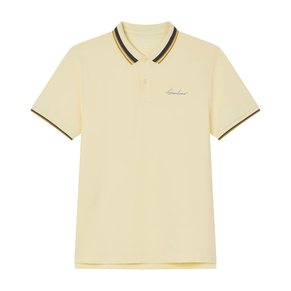 Giordano Men’s Slim Pique Polo with Contrast Collar & Signature Embroidery - first_variant_option_2 Premium Polo for Giordano