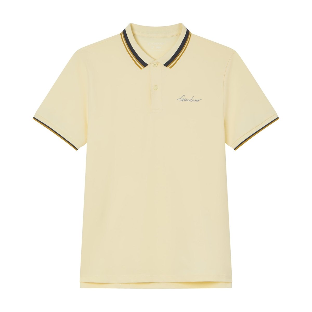 Giordano Men’s Slim Pique Polo with Contrast Collar & Signature Embroidery - first_variant_option_2 Premium Polo for Giordano