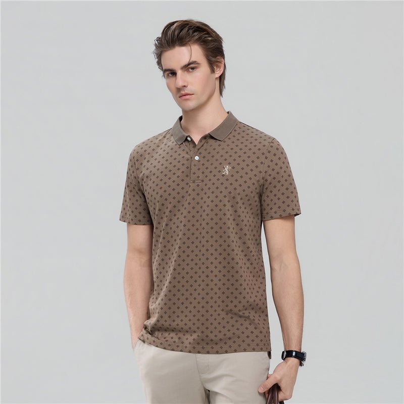 Giordano Men's Slim Pique Polo with Pattern Print - first_variant_option_2 Premium Polo for Giordano