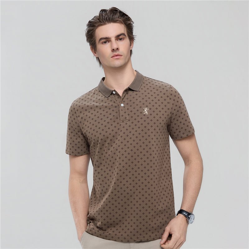 Giordano Men's Slim Pique Polo with Pattern Print - first_variant_option_2 Premium Polo for Giordano