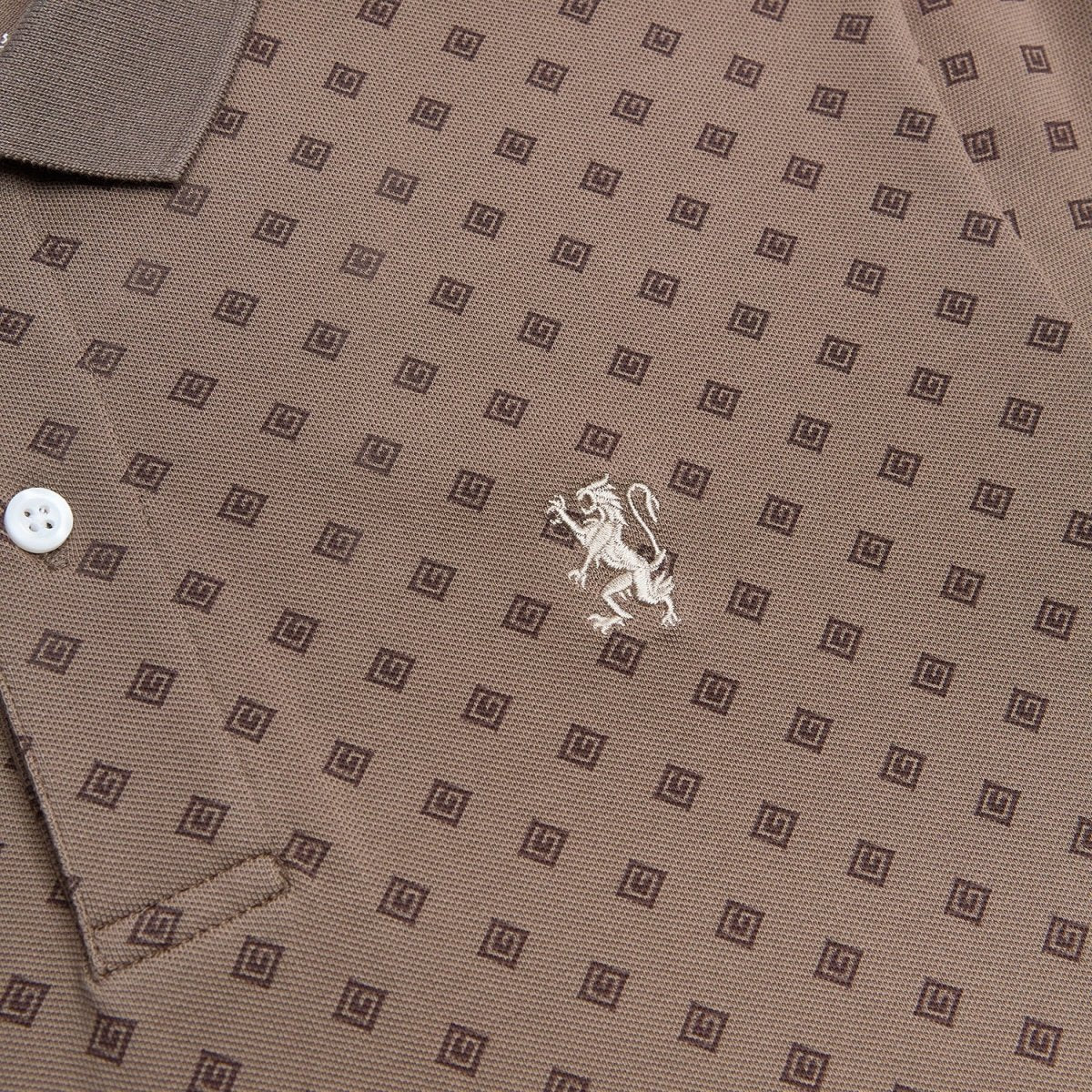 Giordano Men's Slim Pique Polo with Pattern Print - first_variant_option_2 Premium Polo for Giordano