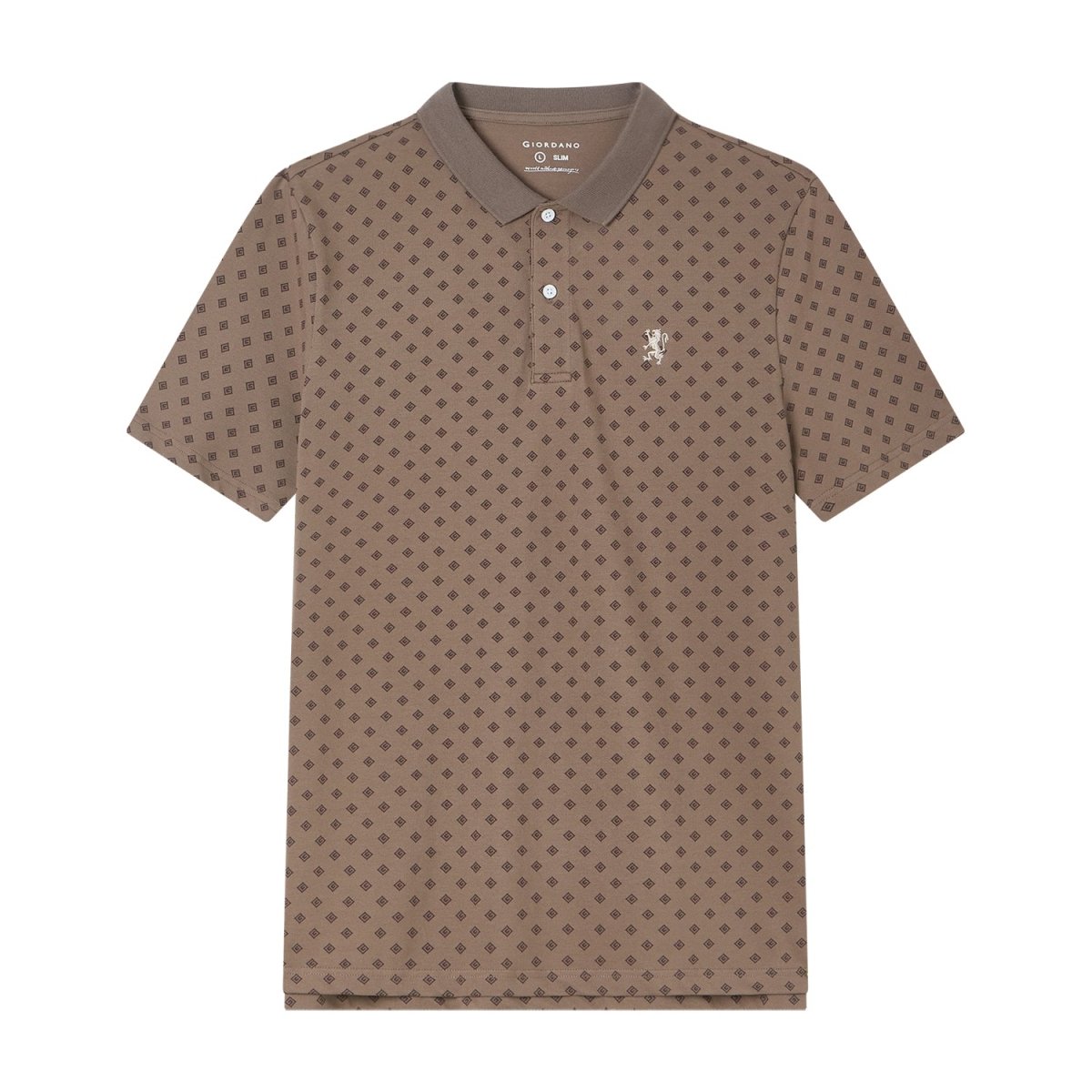Giordano Men's Slim Pique Polo with Pattern Print - first_variant_option_2 Premium Polo for Giordano