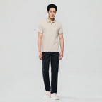 Giordano Men’s Slim Pique Solid Polo with Flat Knit Collar - Premium Polo
