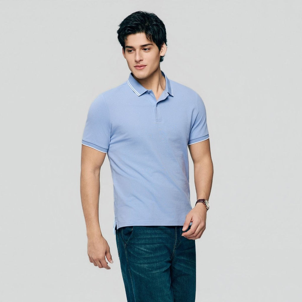 Giordano Men’s Slim Pique Solid Polo with Flat Knit Collar - first_variant_option_2 Premium Polo for Giordano