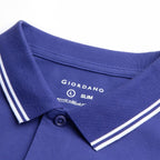 Giordano Men’s Slim Pique Solid Polo with Flat Knit Collar - Premium Polo