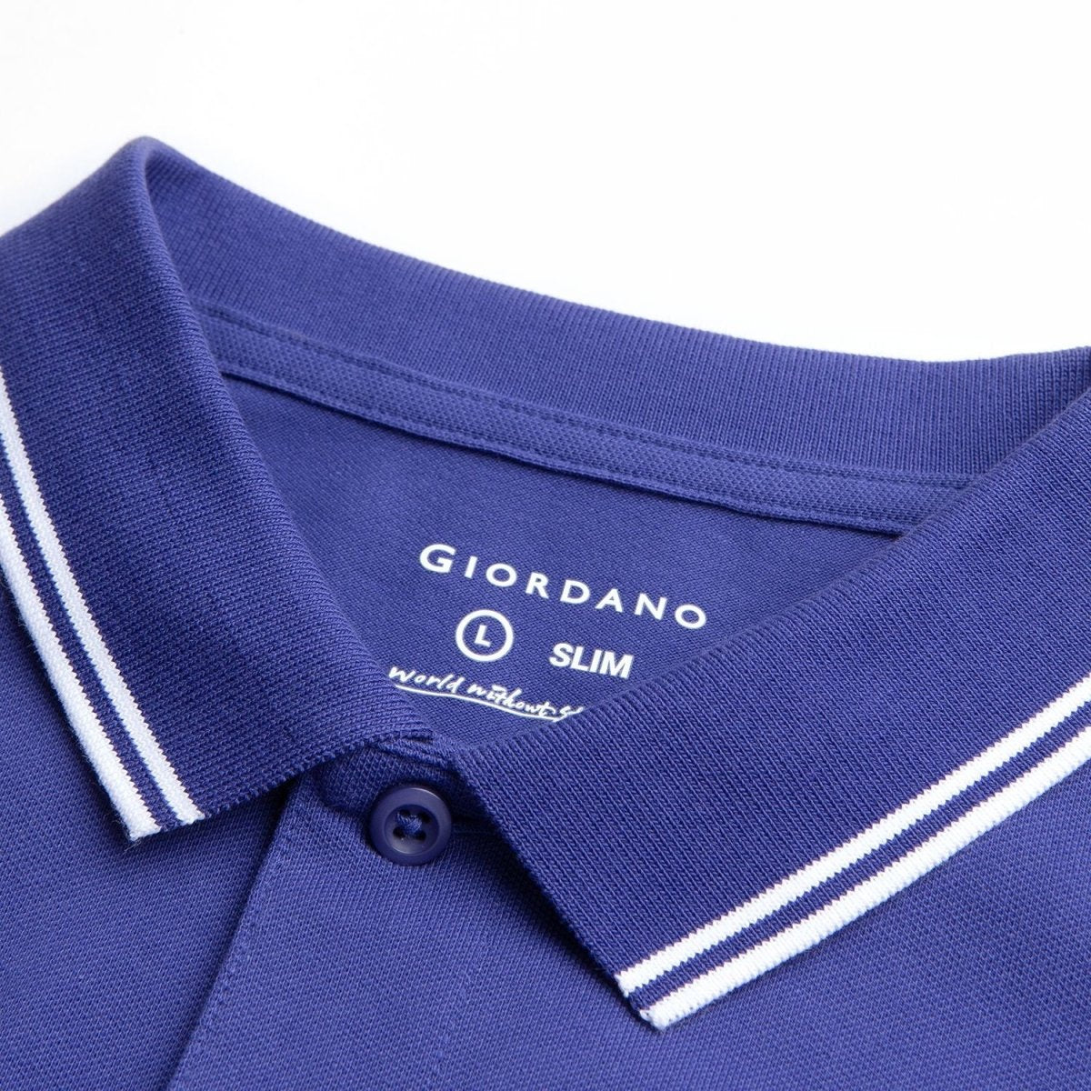 Giordano Men’s Slim Pique Solid Polo with Flat Knit Collar - Premium Polo