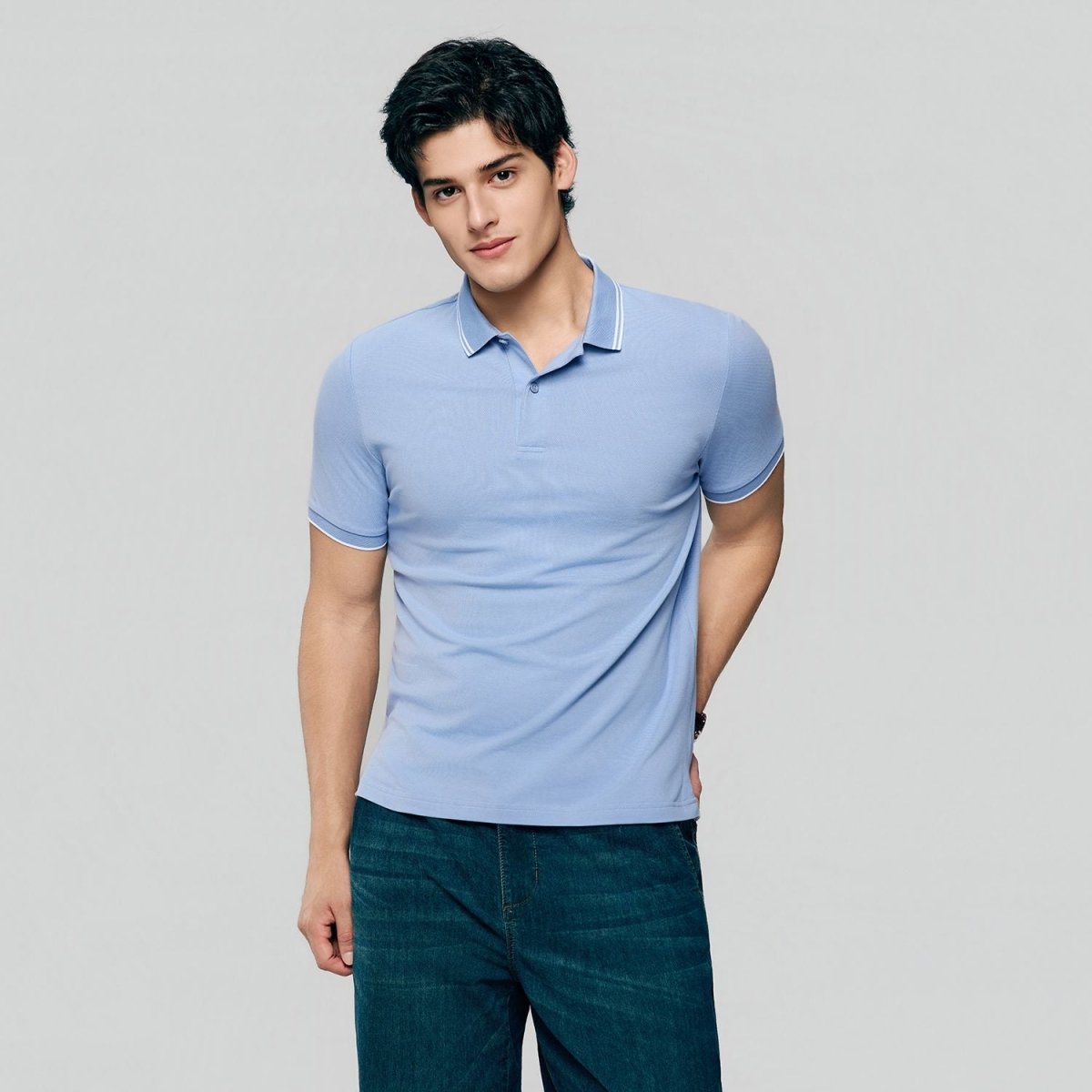 Giordano Men’s Slim Pique Solid Polo with Flat Knit Collar - first_variant_option_2 Premium Polo for Giordano