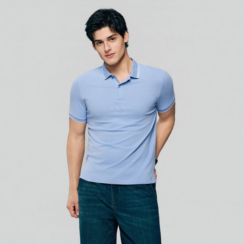 Giordano Men’s Slim Pique Solid Polo with Flat Knit Collar - first_variant_option_2 Premium Polo for Giordano