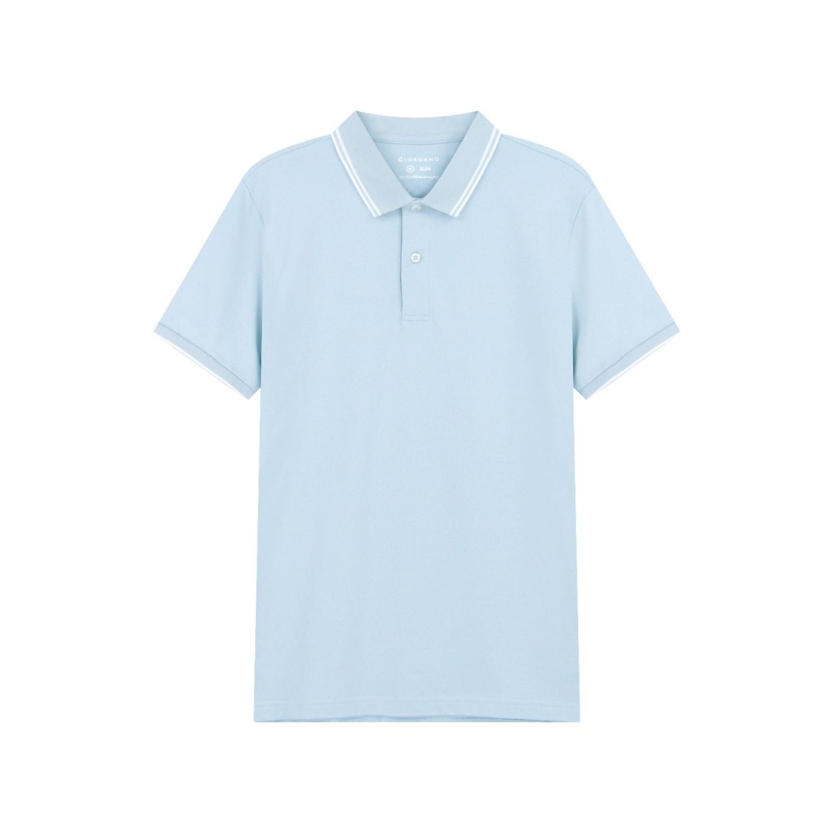 Giordano Men’s Slim Pique Solid Polo with Flat Knit Collar - Premium Polo