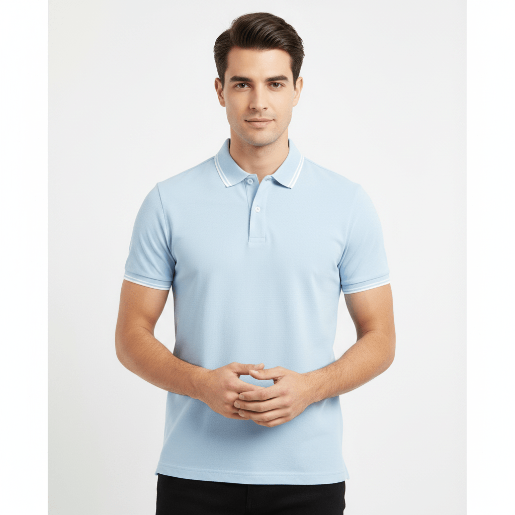 Giordano Men’s Slim Pique Solid Polo with Flat Knit Collar - Premium Polo