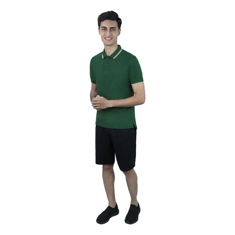 Giordano Men’s Slim Pique Solid Polo with Flat Knit Collar - Premium Polo