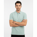 Giordano Men’s Slim Pique Solid Polo with Flat Knit Collar - Premium Polo