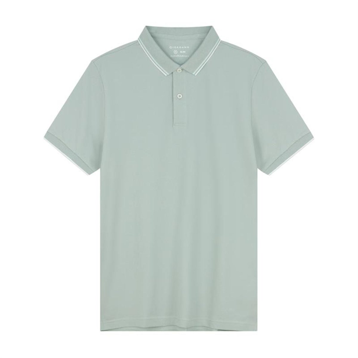 Giordano Men’s Slim Pique Solid Polo with Flat Knit Collar - Premium Polo