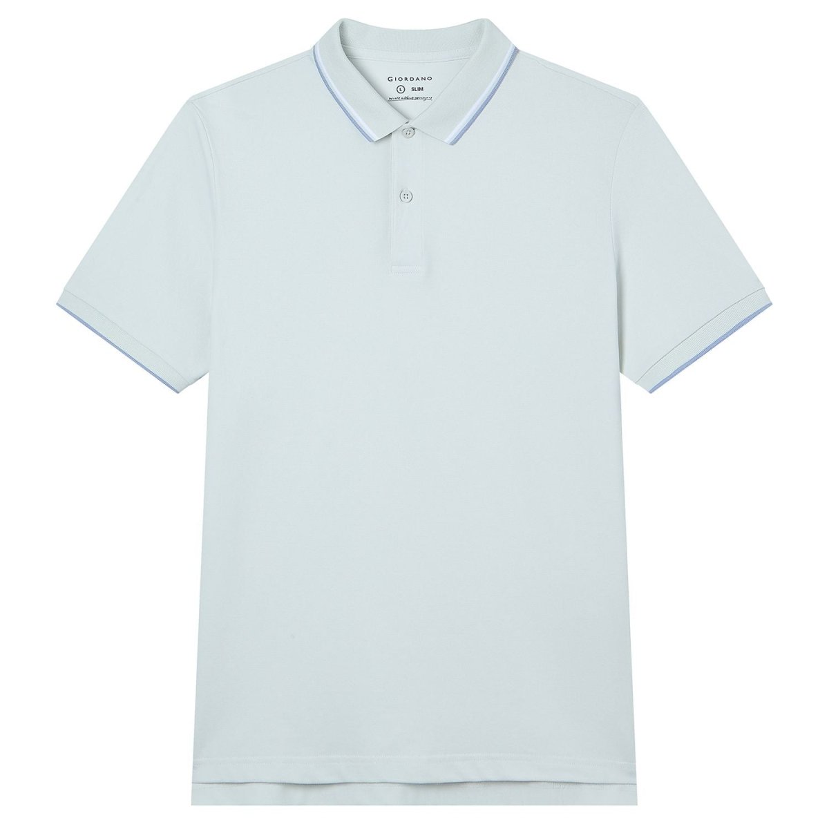 Giordano Men’s Slim Pique Solid Polo with Flat Knit Collar - Premium Polo
