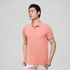 Giordano Men’s Slim Pique Solid Polo with Flat Knit Collar - Premium Polo