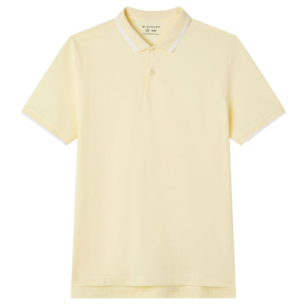 Giordano Men’s Slim Pique Solid Polo with Flat Knit Collar - first_variant_option_2 Premium Polo for Giordano