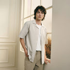 Giordano Men’s Slim Seersucker Short Sleeve Button Shirt - first_variant_option_2 Premium Shirt for Giordano