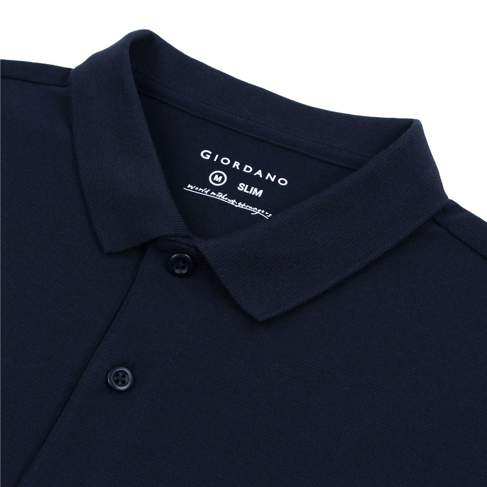 Giordano Men’s Slim Solid Pique Polo with Flat Knit Collar & Soft Finish - first_variant_option_2 Premium Polo for Giordano