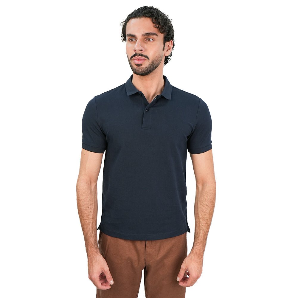 Giordano Men’s Slim Solid Pique Polo with Flat Knit Collar & Soft Finish - first_variant_option_2 Premium Polo for Giordano