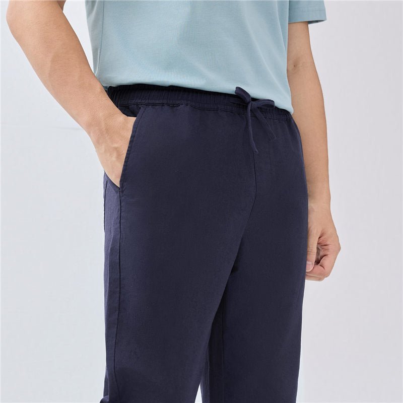 Giordano Men’s Slim Taper Linen Cotton Crop Pants - first_variant_option_2 Premium Pants for Giordano