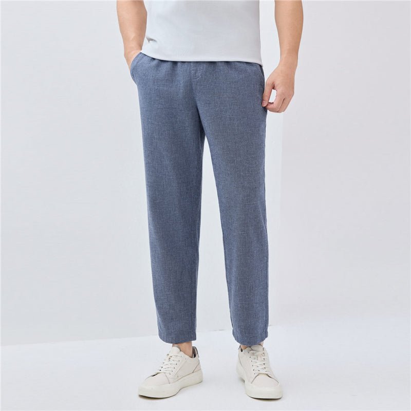 Giordano Men’s Slim Taper Linen Cotton Crop Pants - first_variant_option_2 Premium Pants for Giordano