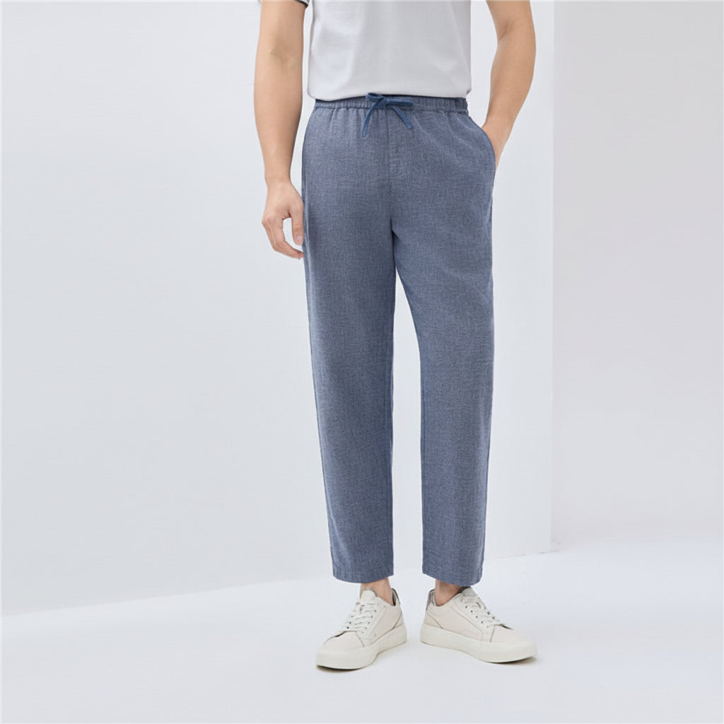 Giordano Men’s Slim Taper Linen Cotton Crop Pants - first_variant_option_2 Premium Pants for Giordano