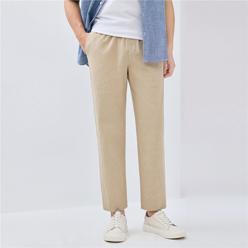 Giordano Men’s Slim Taper Linen Cotton Crop Pants - first_variant_option_2 Premium Pants for Giordano