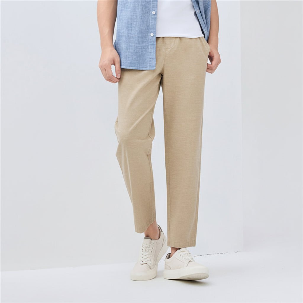 Giordano Men’s Slim Taper Linen Cotton Crop Pants - first_variant_option_2 Premium Pants for Giordano