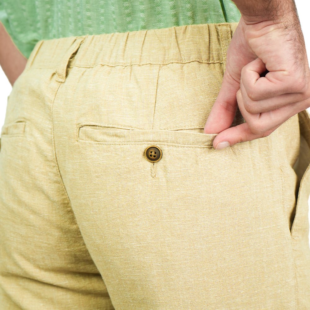 Giordano Men's Slim Taper Linen Cotton Khakis - first_variant_option_2 Premium Pants for Giordano