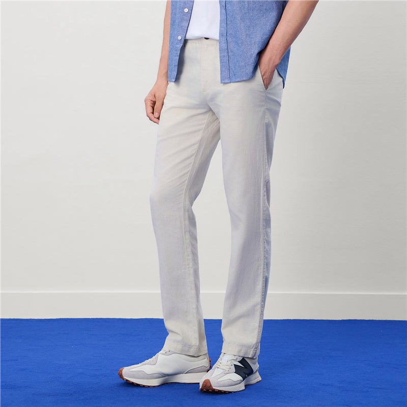 Giordano Men's Slim Taper Linen Cotton Khakis - first_variant_option_2 Premium Pants for Giordano